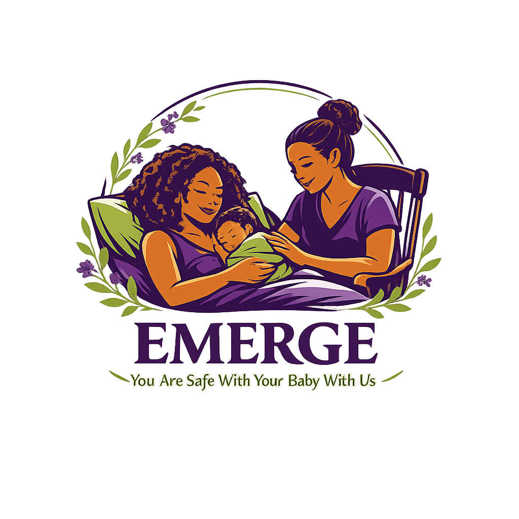 Postpartum Mother and Baby Resting with EMERGE caregiver
